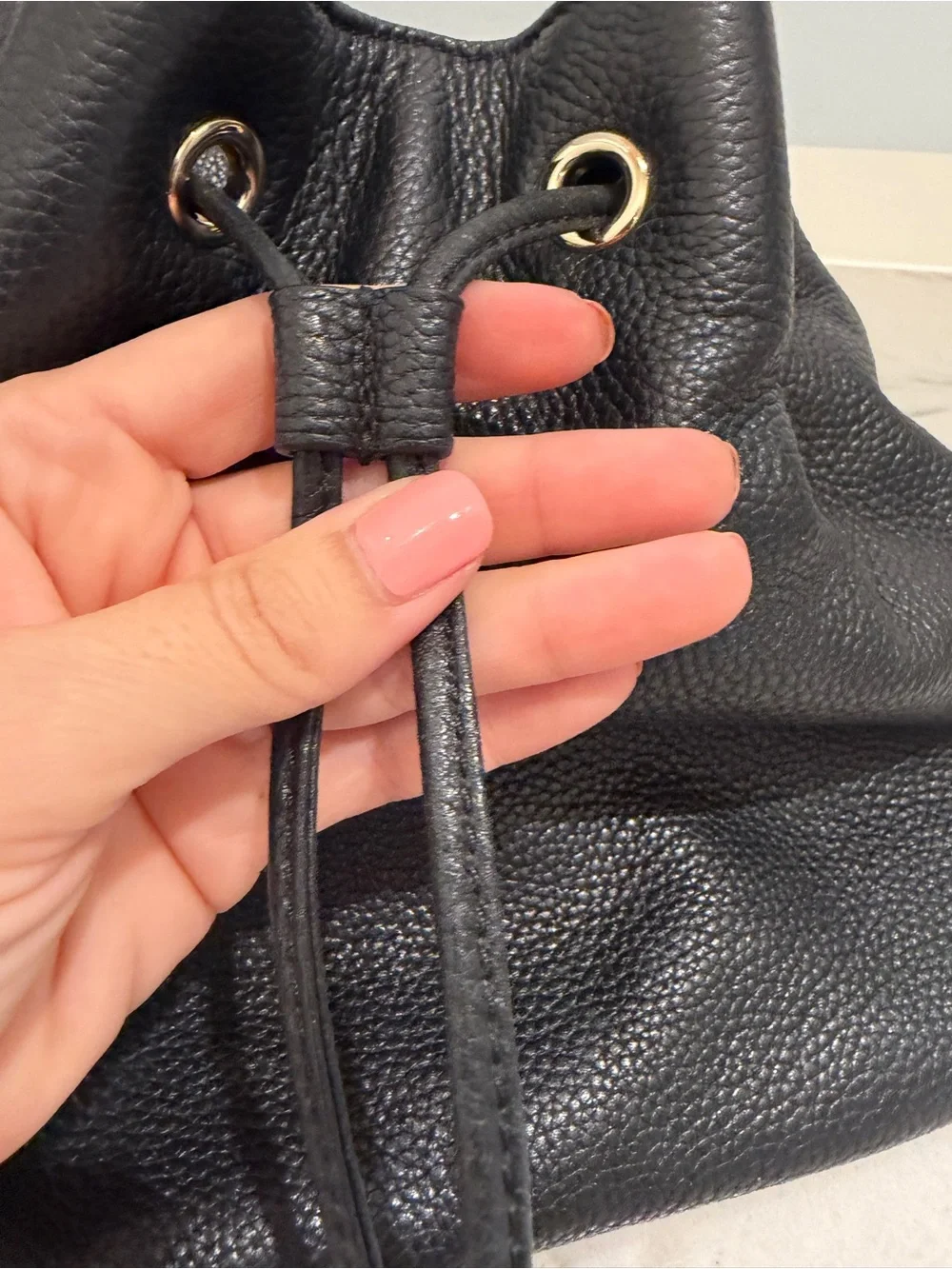 Kate Spade Leather Backpack Bundle- Black and Taupe)